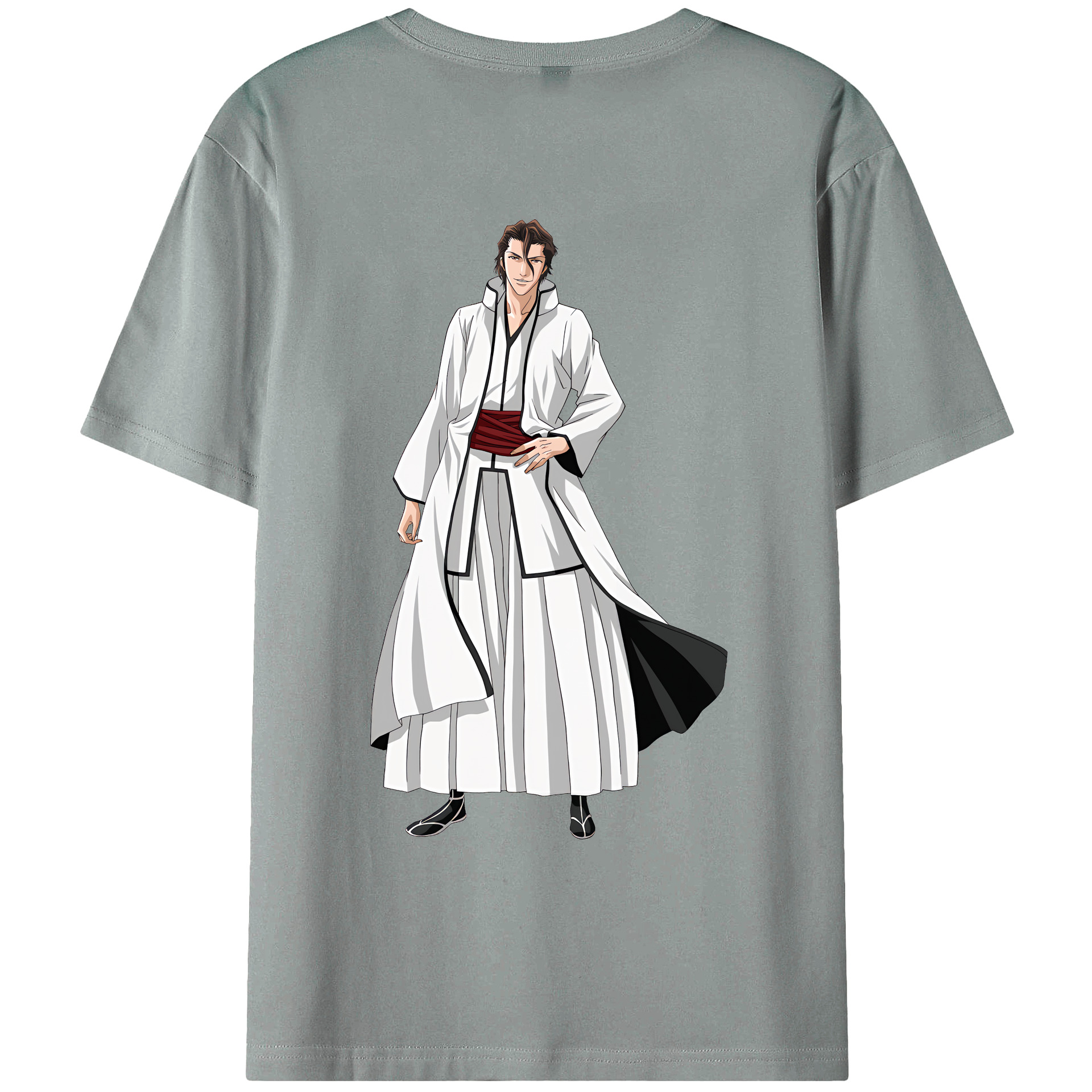 （画像用） ブリーチ 藍染 惣右介（あいぜん そうすけ） BLEACH Aizen Sousuke 綿100％ メンズ半袖Tシャツ（バックプリント） 通気性